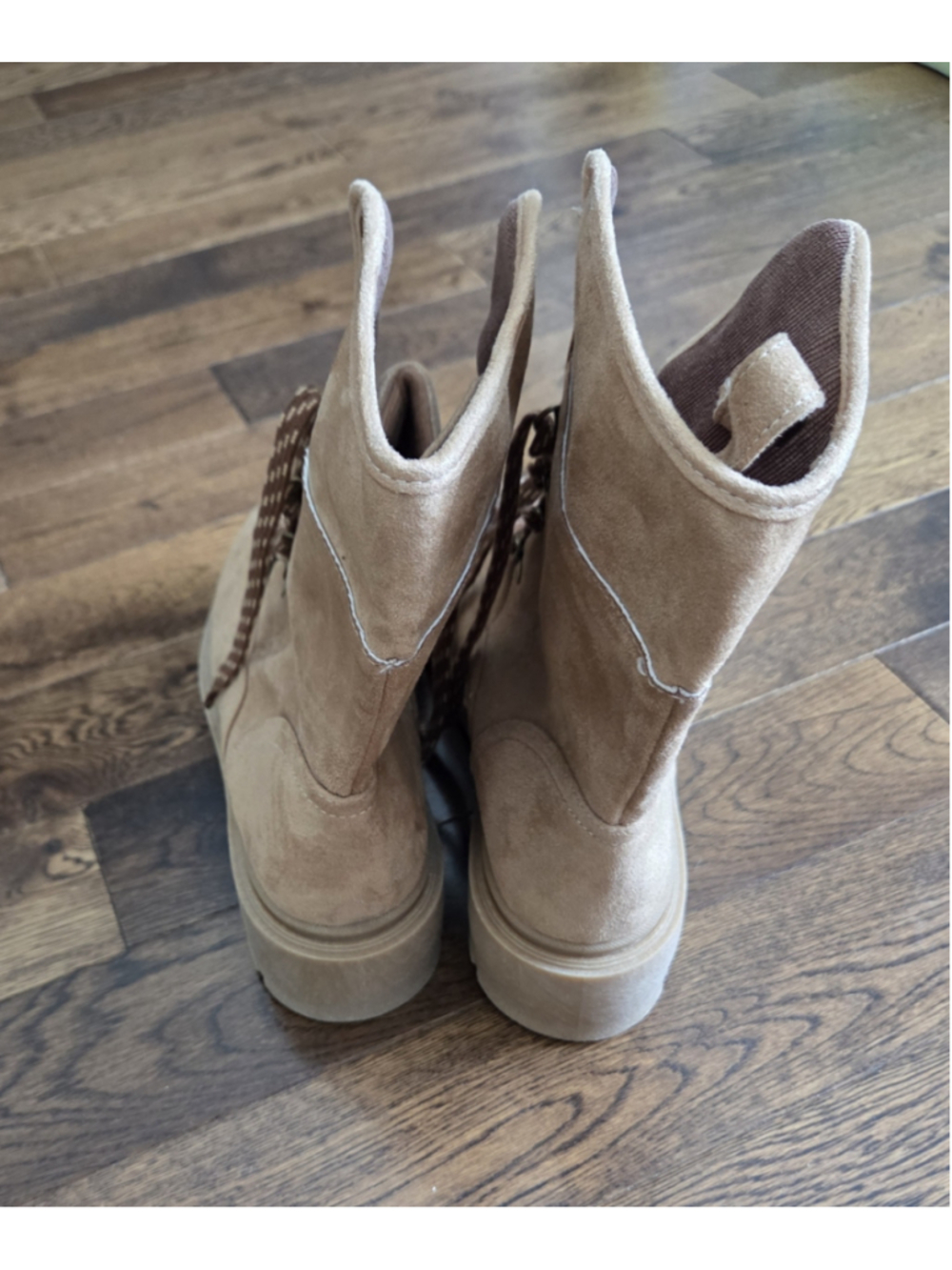 Jellypop Women's Norri Lace Up Boots in Beige Brown size 9 - Picture 4 of 6